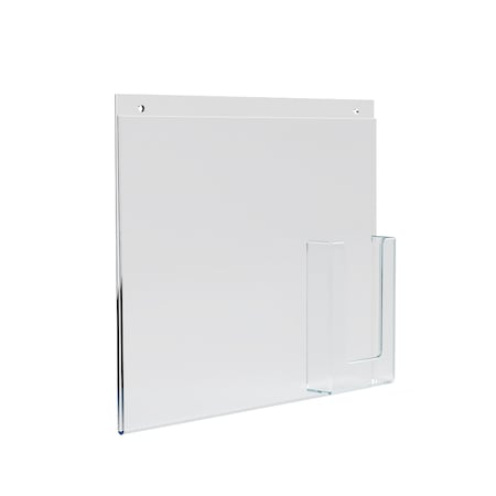 Azar Displays Frameless Wall Sign Holder w/ Trifold Pocket Overall: 14W x 11H, PK2 252051